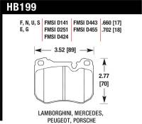 Hawk Performance - Hawk Performance kHB199U.702 Hawk 86-89 Mercedes 560SL / 77-88 Porsche 924 / 78-81 928 / 83-89 944 DTC-70 Front Race Brake Pads - Image 5