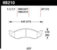 Hawk Performance - Hawk Performance kHB210Y.677 Hawk LTS Street Brake Pads - Image 2