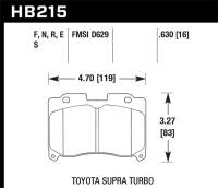 Hawk Performance - Hawk Performance kHB215B.630 Hawk 93-98 Toyota Supra TT HPS 5.0 Street Front Brake Pads - Image 2