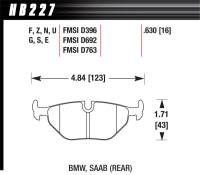 Hawk Performance - Hawk Performance kHB227D.630 Hawk 92-95 BMW 318i 1.8L Base Sedan Rear ER-1 Brake Pads - Image 1