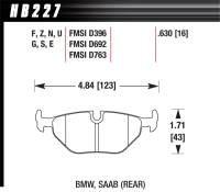 Hawk Performance - Hawk Performance kHB227F.630 Hawk 95-99 BMW M3 E36 HPS Street Rear Brake Pads - Image 2