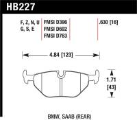 Hawk Performance - Hawk Performance kHB227F.630 Hawk 95-99 BMW M3 E36 HPS Street Rear Brake Pads - Image 4