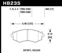 Hawk Performance - Hawk Performance kHB235F.665 Hawk 91-96 Infiniti G20/ Nissan 240SX/ Sentra HPS Street Front Brake Pads - Image 2
