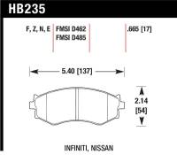 Hawk Performance - Hawk Performance kHB235F.665 Hawk 91-96 Infiniti G20/ Nissan 240SX/ Sentra HPS Street Front Brake Pads - Image 4