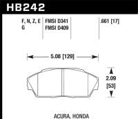 Hawk Performance - Hawk Performance kHB242D.661 Hawk 92-93 Acura Integra 1.6L EX Front ER-1 Brake Pads - Image 1