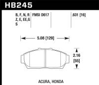 Hawk Performance - Hawk Performance kHB245G.631 Hawk 94-01 Acura Integra (excl Type R)  DTC-60 Race Front Brake Pads - Image 3