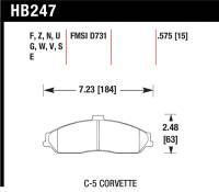 Hawk Performance - Hawk Performance kHB247F.575 Hawk 97-06 Corvette (incl C5 Z06) HPS Street Front Brake Pads - Image 4