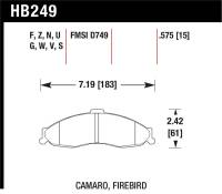Hawk Performance - Hawk Performance kHB249N.575 Hawk 98-02 Camaro/Firebird HP+ Street Front Brake Pads - Image 4