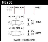 Hawk Performance - Hawk Performance kHB250B.653 Hawk 1998-2002 Chevrolet Camaro SS 5.7 HPS 5.0 Rear Brake Pads - Image 3