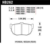 Hawk Performance - Hawk Performance kHB262E.540 Hawk 89-97 Nissan 240SX SE Blue 9012 Race Rear Brake Pads - Image 5