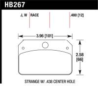 Hawk Performance - Hawk Performance kHB267W.480 Hawk DTC-30 Brake Pads for Strange Caliper w/ 0.438in Center Hole - Image 1