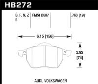 Hawk Performance - Hawk Performance kHB272G.763 Hawk 00-02 Audi TT Base/Quattro 1.8L DTC-60 Race Front Brake Pads - Image 2