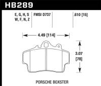 Hawk Performance - Hawk Performance kHB289B.610 Hawk 97-08 Porsche Boxster HPS 5.0 Front Brake Pads - Image 1