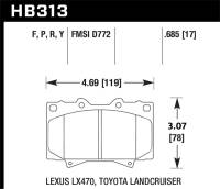 Hawk Performance - Hawk Performance kHB313Y.685 Hawk LTS Street Brake Pads - Image 2
