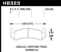 Hawk Performance - Hawk Performance kHB323P.724 Hawk 06 Chevy Avalanche 2500 / GMC Truck / Hummer Super Duty Street Rear Brake Pads - Image 3