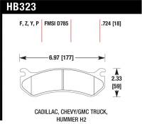 Hawk Performance - Hawk Performance kHB323Y.724 Hawk Chevy / GMC Truck / Hummer LTS Street Rear Brake Pads - Image 2
