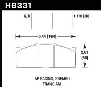 Hawk Performance - Hawk Performance kHB331Q1.17 Hawk DTC-80 AP Racing/Brembo 30mm Race Brake Pads - Image 3