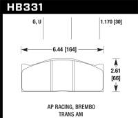 Hawk Performance - Hawk Performance kHB331Q1.17 Hawk DTC-80 AP Racing/Brembo 30mm Race Brake Pads - Image 4