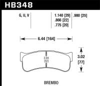 Hawk Performance - Hawk Performance kHB348U1.14 Hawk Brembo Disc DTC-70 w/ 1.140in Thickness Race Brake Pads - Image 3