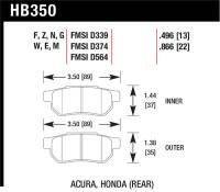 Hawk Performance - Hawk Performance kHB350Z.496 Hawk 90-01 Acura Integra (excl Type R) / 98-00 Civic Coupe Si Performance Ceramic Street Rear Brake - Image 3