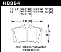 Hawk Performance - Hawk Performance kHB364D.587 Hawk 98-00 Audi A4 2.8L Avant Rear ER-1 Brake Pads - Image 2
