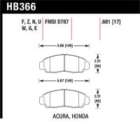 Hawk Performance - Hawk Performance kHB366B.681 Hawk 2001-2003 Acura CL Type-S HPS 5.0 Front Brake Pads - Image 2