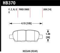 Hawk Performance - Hawk Performance kHB370B.559 Hawk 2010-2013 Infiniti EX35 HPS 5.0 Rear Brake Pads - Image 4