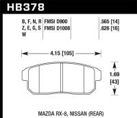 Hawk Performance - Hawk Performance kHB378B.565 Hawk 2001-2001 Infiniti G20 (Made On or After 12-1-01) HPS 5.0 Rear Brake Pads - Image 3