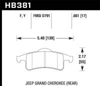 Hawk Performance - Hawk Performance kHB381Y.661 Hawk 99-04 Jeep Grand Cherokee LTS Street Rear Brake Pads - Image 1