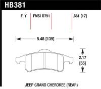 Hawk Performance - Hawk Performance kHB381Y.661 Hawk 99-04 Jeep Grand Cherokee LTS Street Rear Brake Pads - Image 5