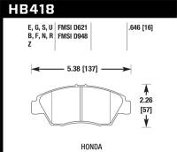Hawk Performance - Hawk Performance kHB418B.646 Hawk 2013-2014 Acura ILX (Hybrid) HPS 5.0 Front Brake Pads - Image 1