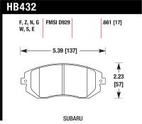 Hawk Performance - Hawk Performance kHB432N.661 Hawk 03-05 WRX / 08 WRX D929 HP+ Street Front Brake Pads - Image 3