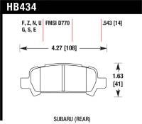 Hawk Performance - Hawk Performance kHB434B.543 Hawk 2004-2006 Subaru Baja Sport HPS 5.0 Rear Brake Pads - Image 4