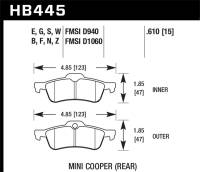 Hawk Performance - Hawk Performance kHB445N.610 Hawk 02-06 Mini Cooper / Cooper S HP+ Street Rear Brake Pads - Image 2