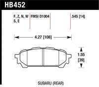 Hawk Performance - Hawk Performance kHB452N.545 Hawk 03-05 WRX D1004 HP+ Street Rear Brake Pads - Image 3