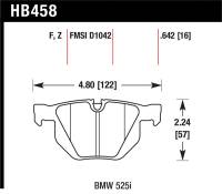 Hawk Performance - Hawk Performance kHB458Z.642 Hawk 07-08 BMW X5 3.0si / 09-13 X5 Xdrive / 10-13 X6 Xdrive Perf Ceramic Rear Street Brake Pads - Image 4