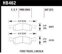 Hawk Performance - Hawk Performance kHB462Y.827 Hawk 03-06 Ford Expedition / 03-06 Lincoln Navigator LTS Street Front Brake - Image 3