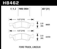 Hawk Performance - Hawk Performance kHB462Y.827 Hawk 03-06 Ford Expedition / 03-06 Lincoln Navigator LTS Street Front Brake - Image 6