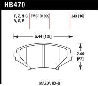 Hawk Performance - Hawk Performance kHB470N.643 Hawk 04-09 RX8 HP+ Street Front Brake Pads (D1009) - Image 2