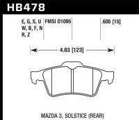 Hawk Performance - Hawk Performance kHB478B.605 Hawk 2007-2010 Chevrolet Cobalt SS (With Brembo Brakes) HPS 5.0 Rear Brake Pads - Image 1