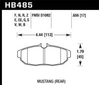 Hawk Performance - Hawk Performance kHB485B.656 Hawk 2011-2012 Ford Mustang 5.0L Perf. 5.0 (w/Brembo Brakes) High Perf. Street 5.0 Rear Brake Pads - Image 3