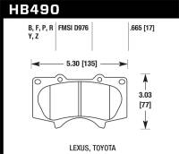 Hawk Performance - Hawk Performance kHB490Z.665 Hawk 00-06 Toyota Tundra / 03-16 Toyota 4Runner Performance Ceramic Street Front Brake Pads - Image 2