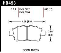 Hawk Performance - Hawk Performance kHB493E.650 Hawk 04-07 xA/xB D990 Blue 9012 Race Front Brake Pads - Image 3