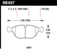 Hawk Performance - Hawk Performance kHB497Z.776 Hawk 04-06 Audi TT Quattro / 04-05 VW Golf R32 Perf Ceramic Street Front Brake Pads - Image 1