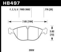 Hawk Performance - Hawk Performance kHB497Z.776 Hawk 04-06 Audi TT Quattro / 04-05 VW Golf R32 Perf Ceramic Street Front Brake Pads - Image 2
