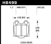 Hawk Performance - Hawk Performance kHB499F.610 Hawk 00-05 Lexus IS300 HPS Street Rear Brake Pads - Image 3