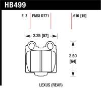 Hawk Performance - Hawk Performance kHB499F.610 Hawk 00-05 Lexus IS300 HPS Street Rear Brake Pads - Image 4