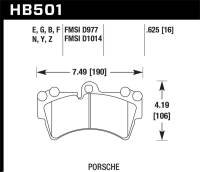 Hawk Performance - Hawk Performance kHB501B.625 Hawk 2007-2014 Audi Q7 Premium HPS 5.0 Front Brake Pads - Image 1