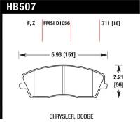 Hawk Performance - Hawk Performance kHB507F.711 Hawk 09-10 Dodge Challenger SE/06-10 Charger SE/05-10 Chrysler 300 HPS Street Front Brake Pads - Image 4