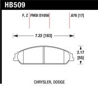 Hawk Performance - Hawk Performance kHB509Z.678 Hawk 05 Chrysler 300C w/ Perf. and HD Suspension Performance Ceramic Street Front Brake Pads - Image 3